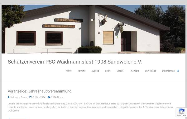 Vorschau von www.sv-sandweier.de, Schützenverein PSC Waidmannslust 1908 Sandweier e.V.