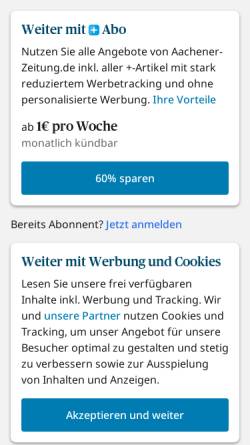Vorschau der mobilen Webseite www.aachener-zeitung.de, Aachener Zeitung