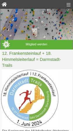 Vorschau der mobilen Webseite alpenverein-darmstadt.de, Deutscher Alpenverein