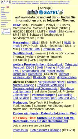 Vorschau der mobilen Webseite www.dafu.de, Dafu Datenfunk
