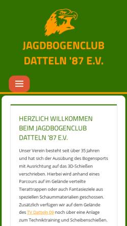 Vorschau der mobilen Webseite www.jbc-datteln-87.de, Jagd-Bogen-Club Datteln 1987 e.V.
