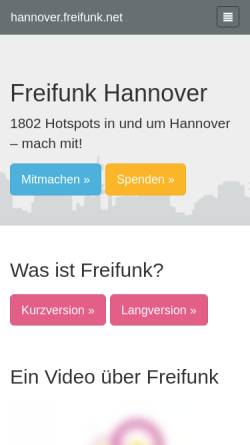 Vorschau der mobilen Webseite www.freifunk-hannover.de, Freifunk Hannover