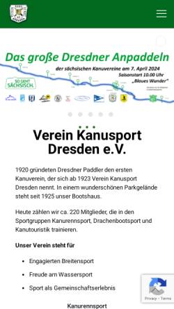 Vorschau der mobilen Webseite sslsites.de, Verein Kanusport Dresden e. V.