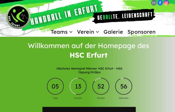 Vorschau von www.hsc-erfurt.de, HSC Erfurt e.V.
