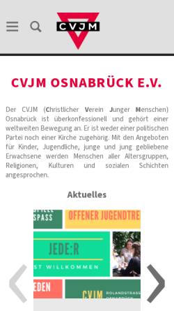 Vorschau der mobilen Webseite www.cvjm-osnabrueck.de, CVJM Osnabrück