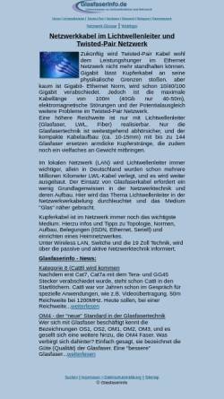Vorschau der mobilen Webseite www.glasfaserinfo.de, Lichtwellenleiter und Netzwerk
