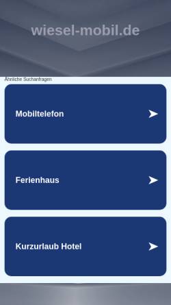 Vorschau der mobilen Webseite www.wiesel-mobil.de, Wiesel Mobil