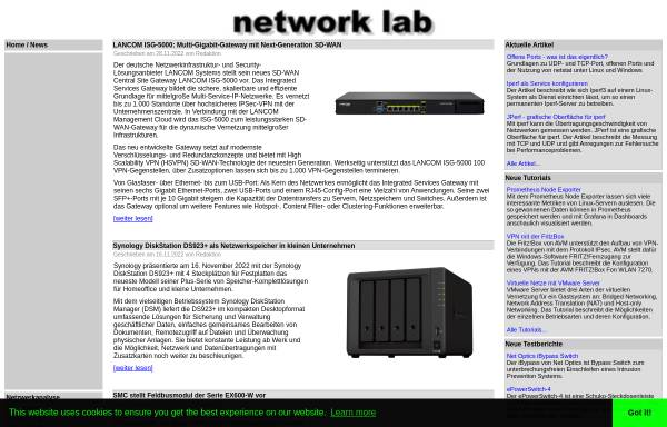 Vorschau von www.nwlab.net, network lab - Das Netzwerkportal