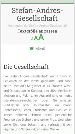 Vorschau der mobilen Webseite stefan-andres-gesellschaft.de, Stefan-Andres-Gesellschaft
