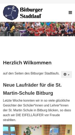 Vorschau der mobilen Webseite www.stadtlauf-bitburg.de, Bitburger Stadtlauf