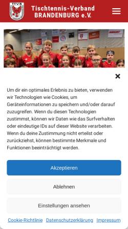 Vorschau der mobilen Webseite www.ttvb.de, Tischtennisverband Brandenburg TTVB