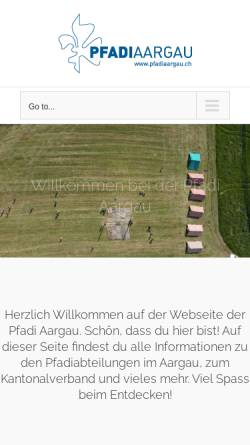 Vorschau der mobilen Webseite www.pfadiaargau.ch, Kantonalverband Pfadi Aargau