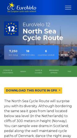 Vorschau der mobilen Webseite www.northsea-cycle.com, NSCR Nordseeküstenradweg