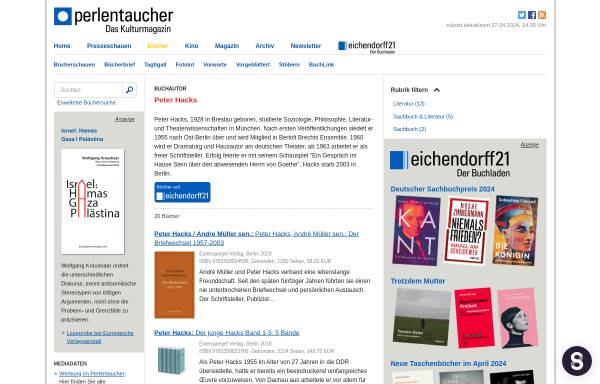 Vorschau von www.perlentaucher.de, Peter Hacks