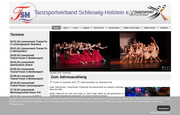 Vorschau von www.tanzen-in-sh.de, Tanzsportverband Schleswig-Holstein e.V. (TSH)