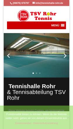 Vorschau der mobilen Webseite www.tennishalle-rohr.de, Tennishalle Rohr
