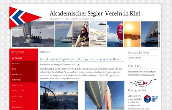Vorschau von www.asv-kiel.de, Akademischer Segler-Verein in Kiel e. V.
