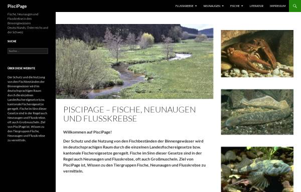 Vorschau von www.pivi.de, Flusskrebse, Neunaugen und Fische in Deutschland