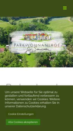 Vorschau der mobilen Webseite www.parkwohnanlage.de, Parkwohnanlage für Senioren Peter Müller GmbH & Co. KG