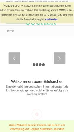 Vorschau der mobilen Webseite www.eifelsucher.de, Abenteuer und Spurensuche