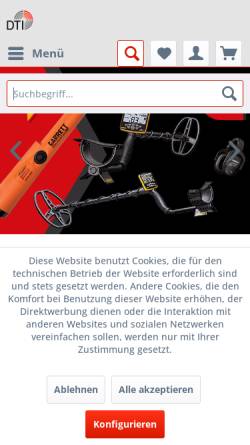 Vorschau der mobilen Webseite www.detector-trade.de, DTI GmbH & Co. KG