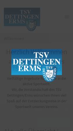 Vorschau der mobilen Webseite www.tsvdettingen-erms.de, Turn- und Sportverein Dettingen/Erms e.V.