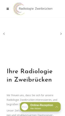 Vorschau der mobilen Webseite www.radiologie-zweibruecken.de, Institut für Radiologie und Nuklearmedizin Zweibrücken