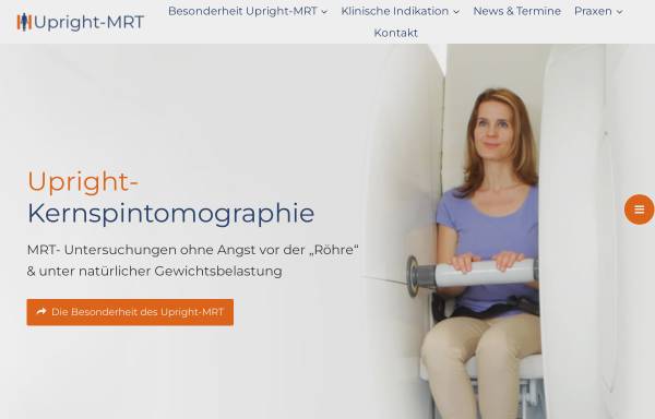 Vorschau von www.upright-mrt.de, Privatpraxen für Upright-Kernspintomographie
