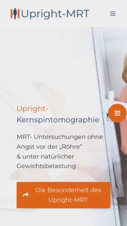 Vorschau der mobilen Webseite www.upright-mrt.de, Privatpraxen für Upright-Kernspintomographie