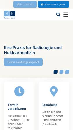 Vorschau der mobilen Webseite www.drewes-partner.de, Röntgen-Nuclear-Institut Drewes + Partner,