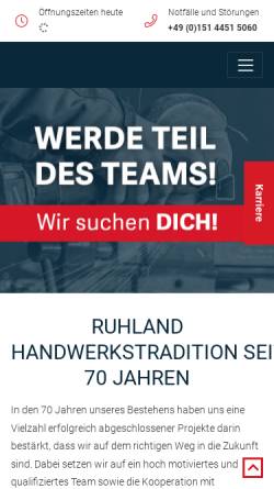 Vorschau der mobilen Webseite www.ruhland-gmbh.de, Ruhland GmbH
