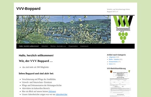 Vorschau von www.vvv-boppard.de, Verkehrs- und Verschönerungs-Verein Boppard 1872 e.V.