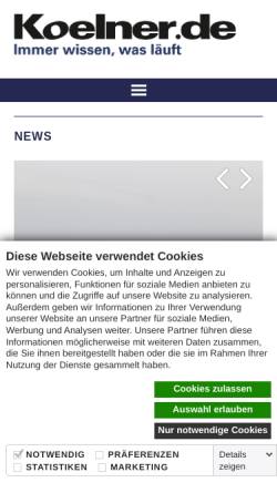 Vorschau der mobilen Webseite www.koelner.de, Die Kölner Illustrierte