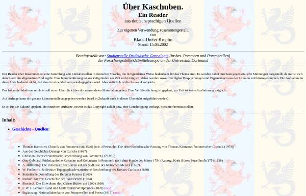 Vorschau von www.studienstelleog.de, Über Kaschuben. Ein Reader aus deutschsprachigen Quellen