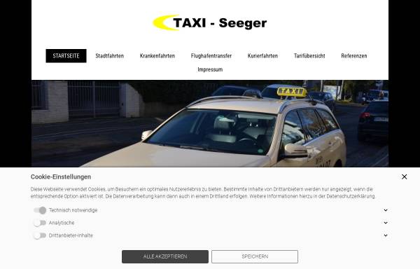 Vorschau von www.taxi-seeger-darmstadt.de, Taxi Seeger