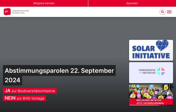 Vorschau von www.sp-luzern.ch, Sozialdemokratische Partei Kanton Luzern - SP