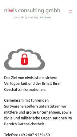 Vorschau der mobilen Webseite www.niwis.com, IT-Security und CRM