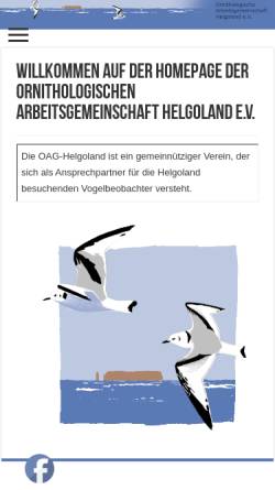 Vorschau der mobilen Webseite www.oag-helgoland.de, Ornithologische Arbeitsgemeinschaft Helgoland e.V.