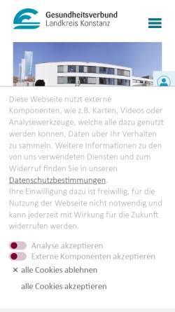 Vorschau der mobilen Webseite www.glkn.de, Klinikum Konstanz
