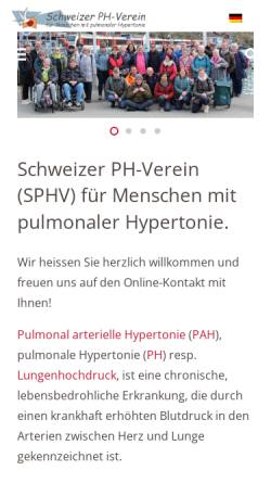 Vorschau der mobilen Webseite lungenhochdruck.ch, Pulmonale Hypertonie Selbsthilfegruppe Schweiz