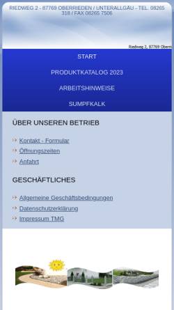 Vorschau der mobilen Webseite www.schmid-betonwaren.de, Betonwerk Schmid GmbH
