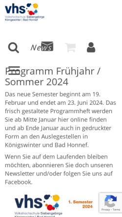 Vorschau der mobilen Webseite www.vhs-koenigswinter.de, Volkshochschule Siebengebirge