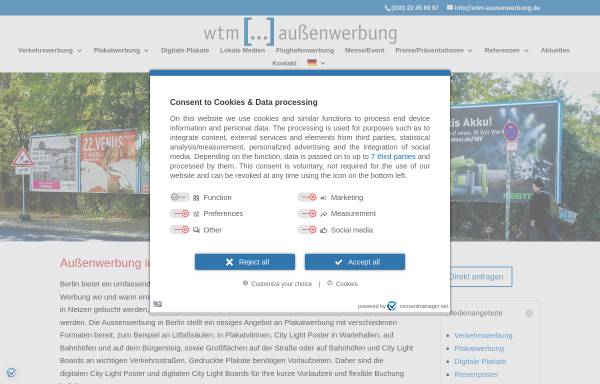 Vorschau von www.wtm-aussenwerbung.de, WTM - Außenwerbung