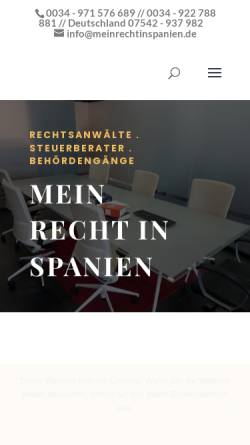 Vorschau der mobilen Webseite www.meinrechtinspanien.de, Luickhardt und Cano Rechtsanwälte