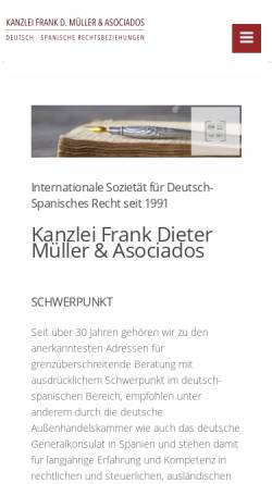 Vorschau der mobilen Webseite abogadomueller.de, Müller Frank Dieter