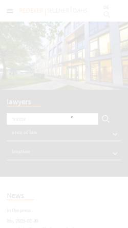 Vorschau der mobilen Webseite www.redeker.de, Redeker Sellner Dahs
