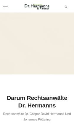Vorschau der mobilen Webseite www.hermanns-rechtsanwaelte.de, Dr. Hermanns & Partner