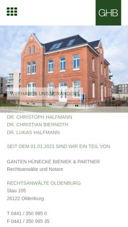 Vorschau der mobilen Webseite kanzlei-ehb.de, Einfeld Halfmann Biernoth
