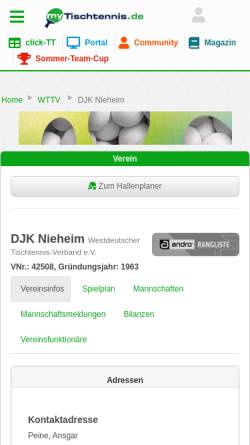 Vorschau der mobilen Webseite www.djknieheim.de, DJK Nieheim