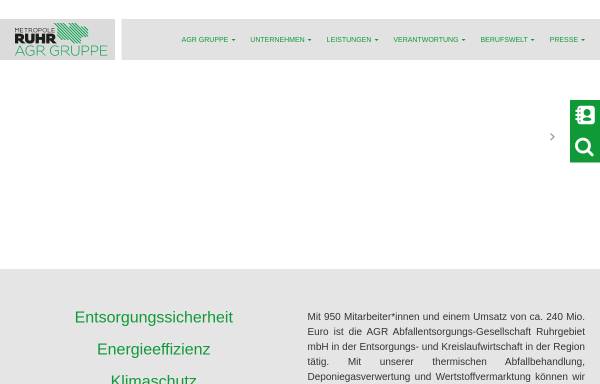 Vorschau von www.agr.de, Abfallentsorgungs-Gesellschaft Ruhrgebiet mbH (AGR), Unternehmensgruppe
